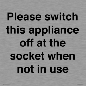 Please switch this appliance off at the socket when not in use